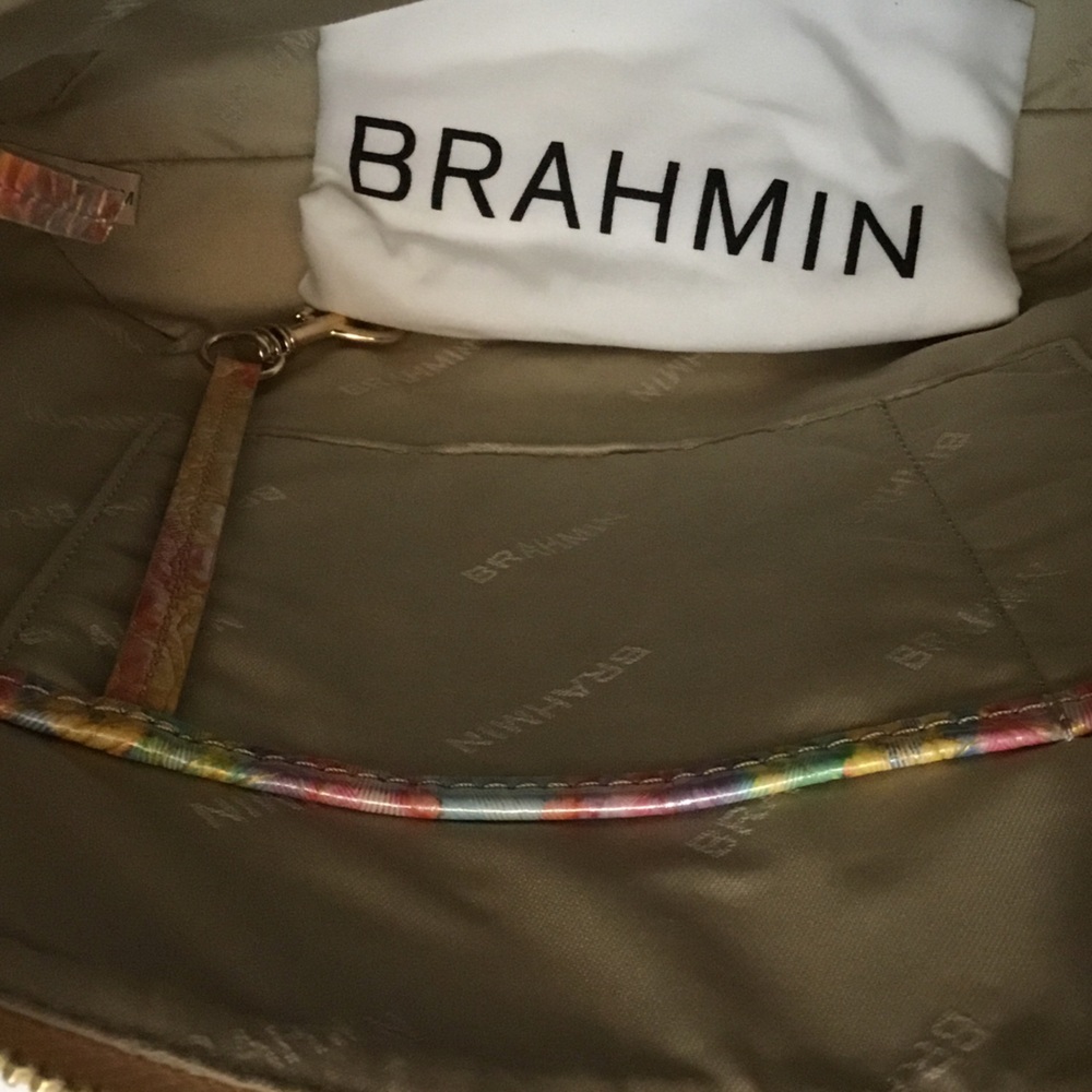 Brahmin Vibrant Shoulder Bag in Yellow, Pink, and Blue - Picture 8 of 16